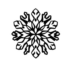 Elegant Black and White Snowflake Design: Perfect Winter Pattern for Holidays, Nature-Inspired Geometric Mandala, Abstract Symbol