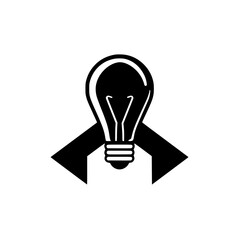 Illuminating Ideas: A Bold Graphic Design of a Lightbulb Symbol, Representing Creativity, Innovation, and Solutions