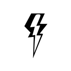 Obraz premium Bold Black Lightning Bolt: A Dynamic Energy Symbol - Vector Graphic
