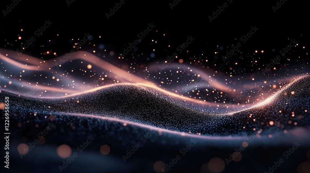 Wall mural the image is a black and white photo of a wave with a lot of sparkles