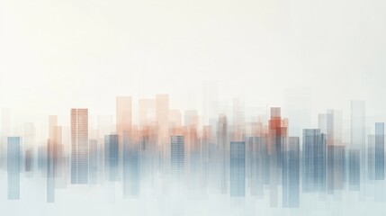 Obraz premium A city skyline with a red dot in the middle