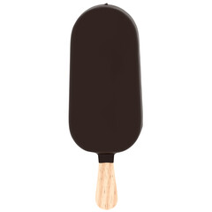 3d render chocolate popsicle with transparent background