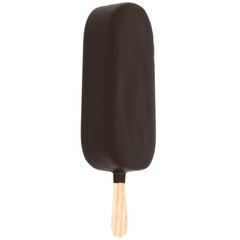 3d render chocolate popsicle with transparent background