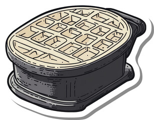 A single waffle iron awaits breakfast preparation