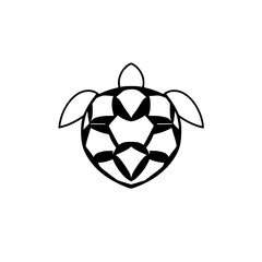 Obraz premium Geometric Turtle: Abstract Sea Animal Design, Black and White Minimalist Illustration, Nature Icon