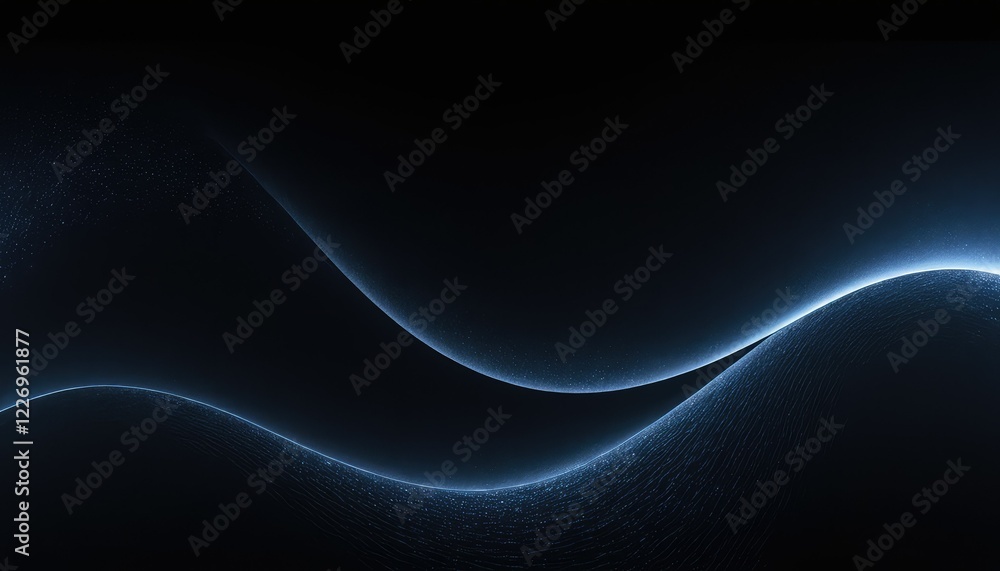 Poster blue luminescence abstract dot particle design on dark background 8