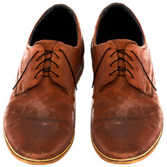 3d render leather shoe with transparent background