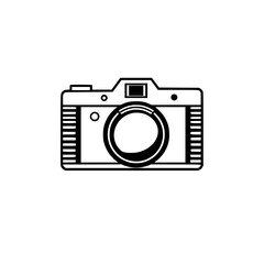 Vintage Camera Icon: A Classic Photography Design.  Perfect for retro projects, photography websites, and visual communication. Clean lines and simple design.
