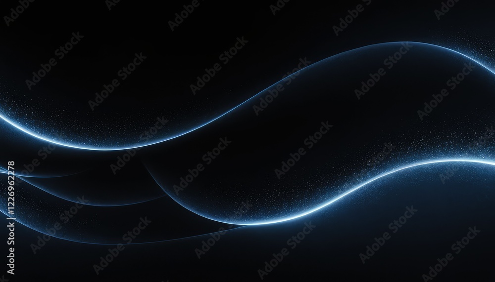 Poster blue luminescence abstract dot particle design on dark background 2
