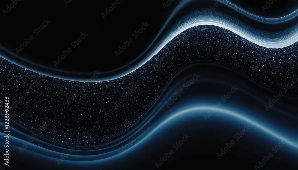 Poster blue luminescence abstract dot particle design on dark background 1