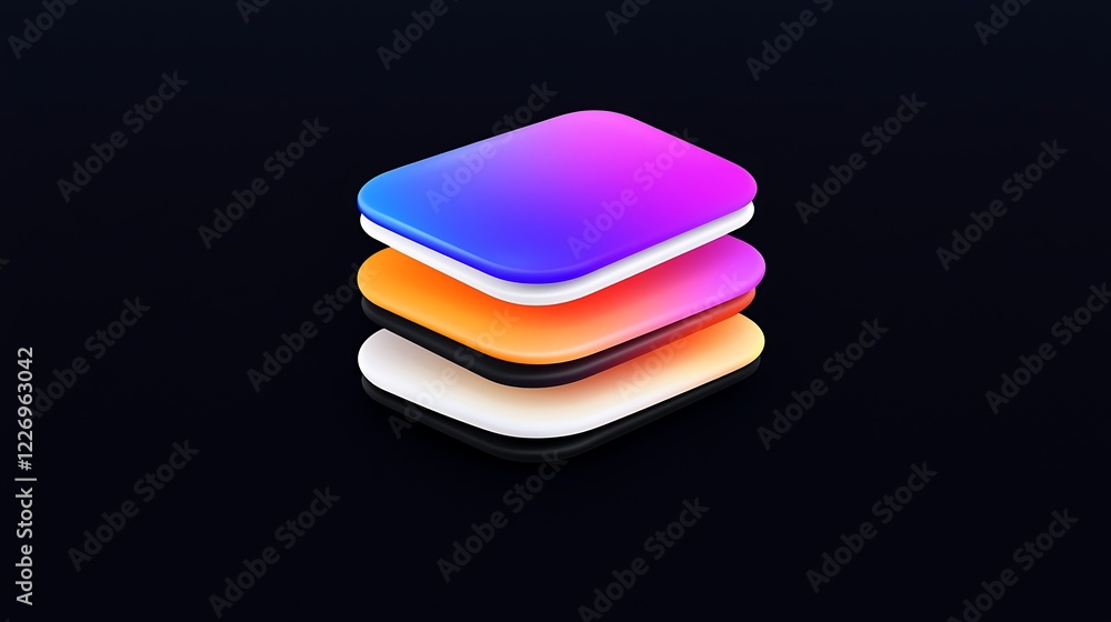 Poster abstract stacked layers with gradient colors