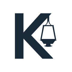Letter K Lamp Interior Abstract Monogram Creative Business Logo
