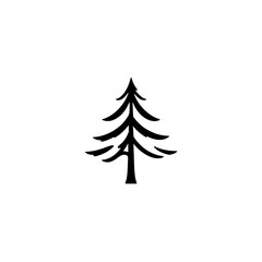 Simple Pine Tree Vector Illustration - Minimalist Nature Graphic Design