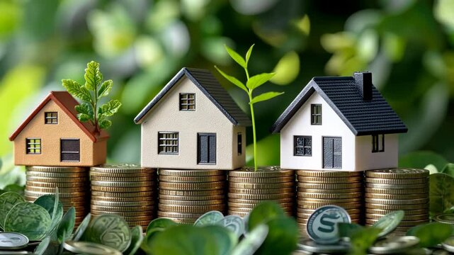 Explore key strategies for real estate investment focusing on sustainability and growth, with a clear depiction of housing development