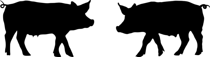 pig silhouette vector