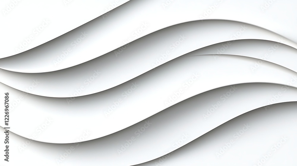 Poster abstract white wave background. seamless smooth undulating curves pattern