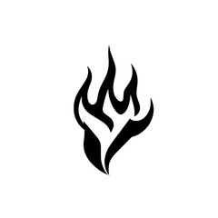 Fiery Abstract Flame: Black and White Vector Graphic Design - Perfect for Tattoo, Symbol, or Icon