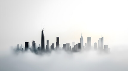 Fototapeta premium Polluted skyline depiction urban environment digital artwork minimalistic style atmospheric viewpoint environmental awareness