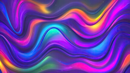 Colorful Abstract Waves in a Vibrant, Fluid Pattern Creating a Dynamic Digital Background