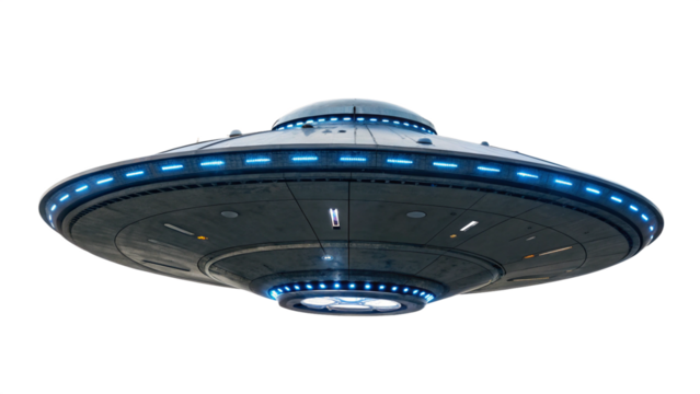 Futuristic Alien Craft Design on Transparent Background