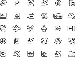 Fototapeta premium Airline vector Icons