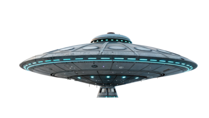 Futuristic Alien Craft Design on Transparent Background