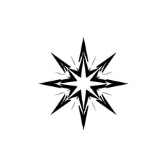 Obraz premium Geometric Star: Abstract Black and White Vector Graphic Design. Perfect for logos, patterns, and illustrations.