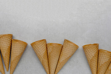 Waffle cones with copy space