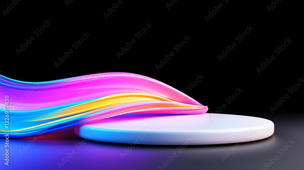 Poster abstract colorful wave background. dynamic fluid design with vibrant glowing colors