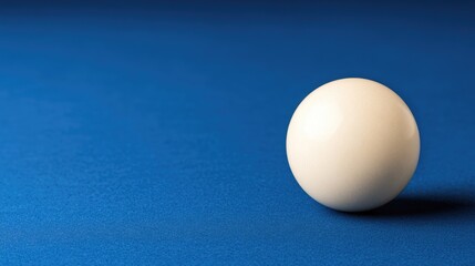 Isolated White Sphere on a Vibrant Blue Surface with Subtle Shadows and Texture