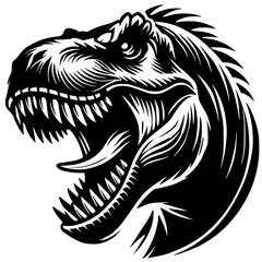 Angry dinosaur portrait silhouette