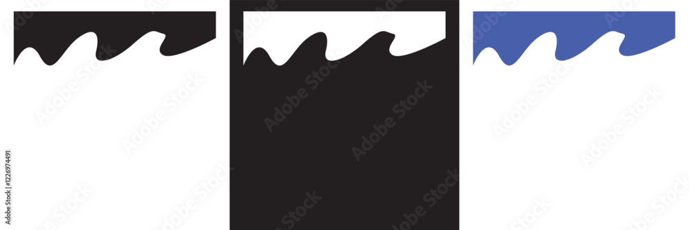 Poster template dividers with drops, waves shapes. abstract design elements for bottom on website, app, ban