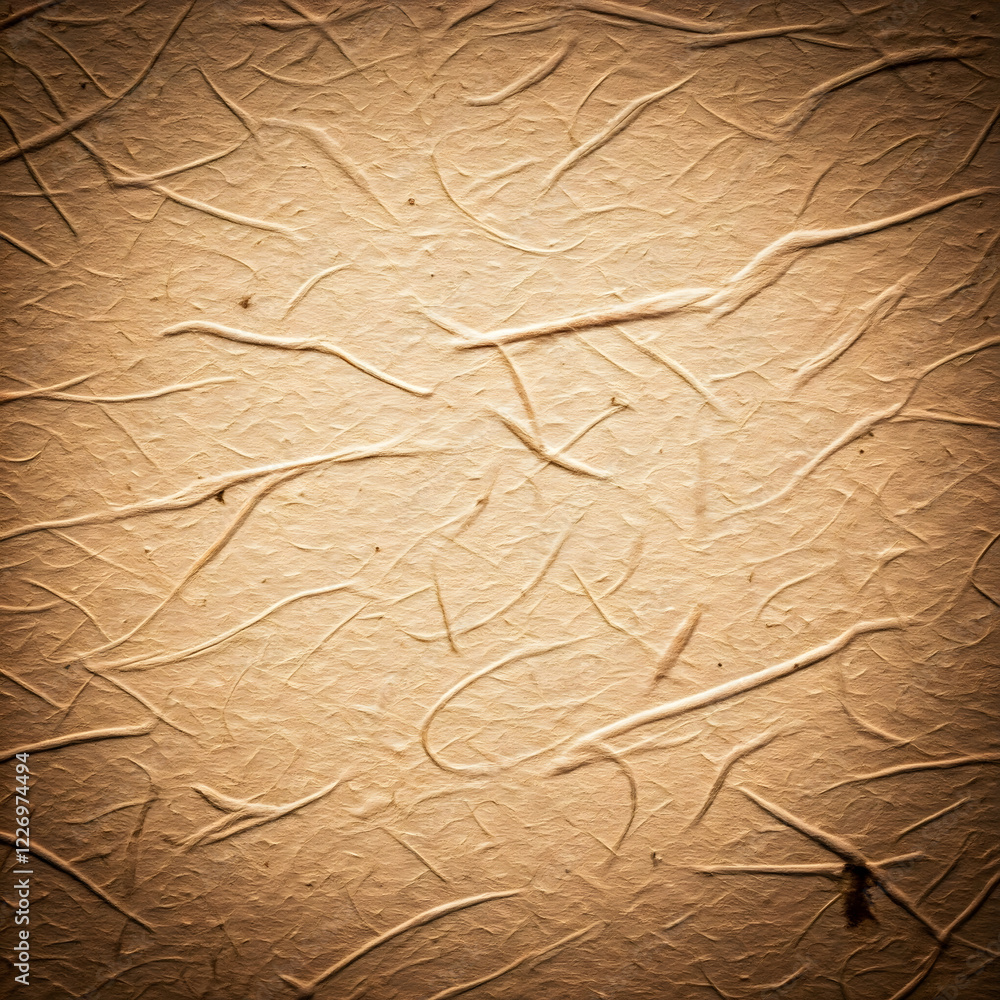 Poster textured beige paper with fine lines and cracks, creating a natural and organic abstract background