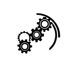Interlocking Gears: A Dynamic Vector Illustration of Industrial Technology and Precise Engineering.  Perfect for projects related to mechanics, manufacturing, and innovation.