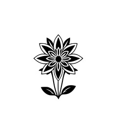 Monochrome Floral Design: Elegant Black and White Flower Illustration. Geometric Botanical Art, Simple Nature Pattern, Minimalist Style Graphic.