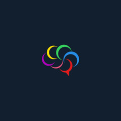 abstract colorful brain. with circle pattern
