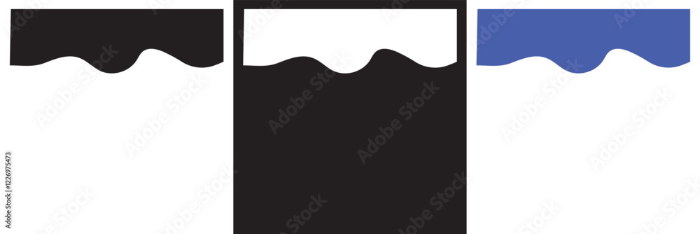 Poster template dividers with drops, waves shapes. abstract design elements for bottom on website, app, ban