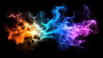 Fototapeta premium Vibrant Abstract Color Splash with Radiant Light Effects in a Dark Background