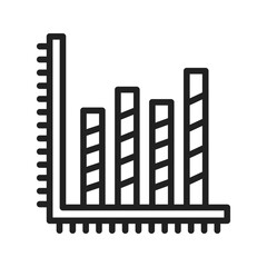Striped Bars icon vector image. Suitable for mobile apps, web apps and print media.