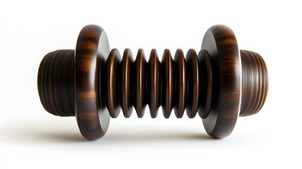32. A large high-voltage electrical insulator, with sharp focus on its material texture, against a white backdrop