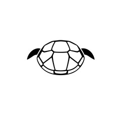 Obraz premium Turtle Shell: Minimalist Black and White Logo Design. Perfect for nature-themed brands, environmental organizations, or marine conservation initiatives. Clean, simple, and visually appealing.