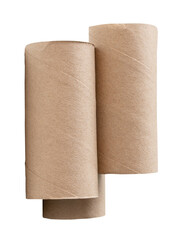 Top view of tissue paper cores or toilet paper tubes in vertical in stack isolated with clipping path in png file format