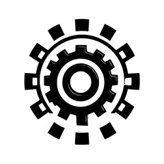 Abstract Gear Mechanism: Technology and Engineering Design.  A stylized gear symbol, perfect for industrial, mechanical, or technological branding and design projects.