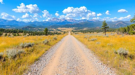 Fototapeta premium Mountain road, scenic drive, autumn landscape, Colorado. Travel photography