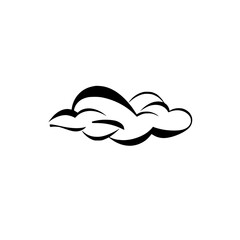 Cloud vector illustration, simple black and white icon design. Perfect for weather apps, websites, and presentations.