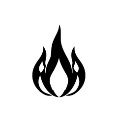 Fiery Black and White Flame Design: A Bold Vector Graphic Icon