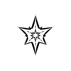 Geometric Star Shape: Abstract Graphic Design Element. Perfect for web design, print, and decoration projects.  A versatile symbol of light and hope.