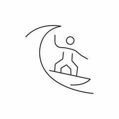 Surfing wave sport icon vector sign