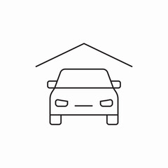 Garage parking car icon vector sign