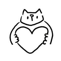 cat hold heart